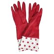 Red Spotty Rubber  Washing Up Gloves