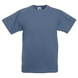 Fruit of the Loom Childrens T-Shirt - Steel Blue 7/8