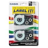 Casio XR-12WE2S 12mm Labeling Tape 