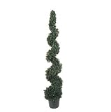 5 ft Outdoor Cedar Artificial Spiral Topiary Tree