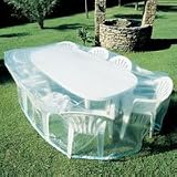 Housse de protection pour salon de jardin rectangulaire ( table + chaise). Imperméable. Dimension: L: 215cm, l:173cm, h:90cm
