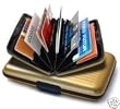Executive Swedens Ogon Designs Gold Metal Aluminum PVC Wallet