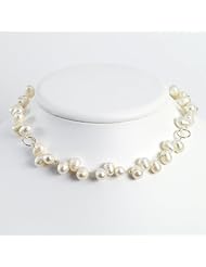 Sterling Silver White Freshwater Cultured Pearl Necklace - 18 Inch