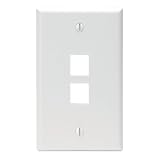 Leviton 41080-2W 2-Port Quickport Wallplate, White, 5-Pack