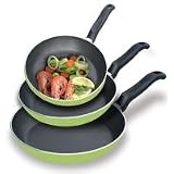 Produkt-Bild: VERY TITAN &reg; Aluminium 3-teiliges Pfannen Set in gr&uuml;n - lemeongreen, Durchmesser 20 cm, 24 cm und 28 cm, ohne Glasdeckel, mit hochwertiger Honigwaben Antihaftbeschichtung, Very Titan - das Original