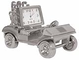 Silver-Tone Covertible Golf Cart Clock
