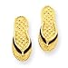 14k Gold Green Enameled Flip Flop Post Earrings