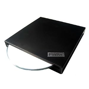 PWR+ Extra Slim External Load-In 2.0 USB CD/DVD/RW CDRW DVD±RW DVD DVDRW Drive Writer/Burner for ASUS Eee PC / N Netbook Series ; Toshiba Mini ; Acer Aspire One ; HP Mini and all other Netbook Laptop Notebooks (with free download of DVD burning software: Nero-micro)
