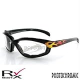 Bobster Action Eyewear Fat Boy Photochromic, Flames Frame, Photogray Anti-Fog Lens