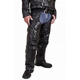 Rebel Ryder Genuine Stone Leather Biker Chaps
