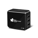EC Technology 3ポートUSB充電器 ACアダプタ 20W/4A ブラック
