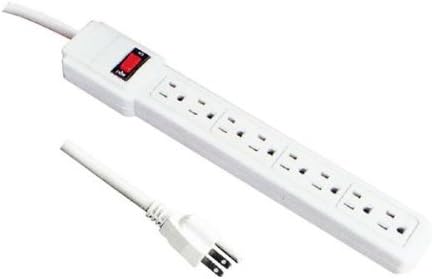 Bright-Way 11288 8-Outlet Power Strip, White, with 2-1/2-Foot Power Cord and Rear Mounting Slots