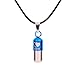 Yazilind Stainless Steel Silver Love Pill Capsule Shape Pendant Necklace PU Leather Chain
