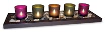 Jewel Tone 5-Piece Tealight Candle Tray