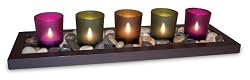 Jewel Tone 5-Piece Tealight Candle Tray