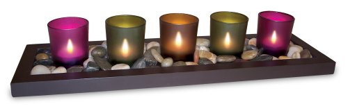 Jewel Tone 5-Piece Tealight Candle Tray