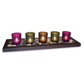 Jewel Tone 5-Piece Tealight Candle Tray