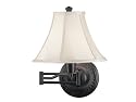 Kenroy Home Amherst 16 Inch Swing Arm Wall Lamp In Oil Rubbed Bronze Finish With A Cream Bell Shade