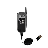 Retractable USB Cable for the LG UX355 with Power Hot Sync and Charge capabilities - Gomadic Brand w/ TipExchange Technology