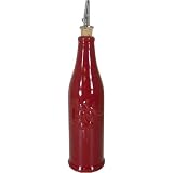 Olive motif ceramic oil bottle with spout ~ 3 colors