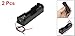uxcell 2 Pcs Black 18650 Flat Tip Batteries Battery Holder Case w Wire Leads