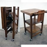 All-Wood Folding Kitchen Island - Walnut (Walnut) (36H x 22.5W x 21D)