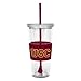NCAA USC Trojans 22 Ounce Insulated Tumbler with Rubber Sleeve and Stir Straw
