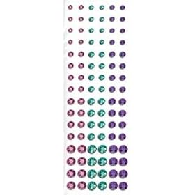 Me & My Big Ideas Rhinestone Stickers 6-1/2 Inch by 2 Inch Sheet, Pink/Teal/Purple