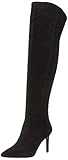 Nine West Women's Equestrian Tall Suede Boot, Black, 9 M US