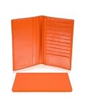 Giorgio Fedon 1919 Classica Collection - Orange Calfskin Vertical Card Holder Wallet