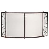 Three-Fold Double Door Bronze Wrought Iron Screen