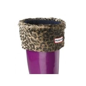 Hunter Leopard Print Cuff Welly Sock