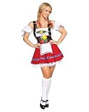 Includes dress with suspenders and apron, top and