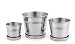 3-Piece Stainless Steel Mini Flower Planter Set - Fine StainlessLUX Gardening Pots for Your Home