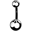 Black White Cherry Belly Ring