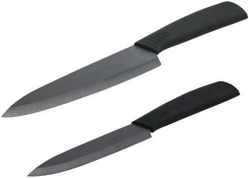 Toponeware CKBKB57 2-Piece Ceramic Knife Set, Black