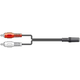Twin RCA plug to 3.5mm STEREO socket 0.2m lead