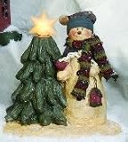 Snowman with Christmas Tree ~ Country Home Town Feel