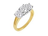 1/2 ctw Round Three Diamond Ring in 14K Yellow & White Gold