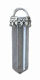 Solid Sterling Silver Color Crystal Cylindrical Pendant