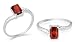 Jewelry : Radiant Cut Garnet Ring Sterling Silver Size 8