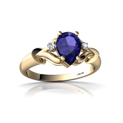 14K Yellow Gold Pear Created Sapphire Ring Size 5.5 14K Yellow Gold Pear Created Sapphire Ring Size 5.5