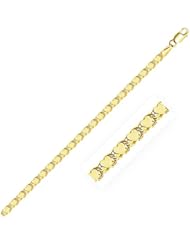 2.9mm 14K Yellow Gold Heart Bracelet