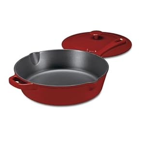Cuisinart CI45-30CR Chef Classic Enameled Cast Iron 12-Inch Chicken Fryer with Cover Cardinal Red
