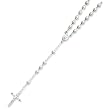14k White Gold Mirror Beaded Ros