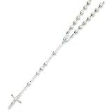 14k White Gold Mirror Beaded Ros