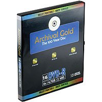 Delkin DVD-R Archival Gold with Inkjet Printable Face - 4.7 GB - 16 Pack with 3-Ring Hard Case Binder with 40 sleeves Delkin DVD-R Archival Gold with Inkjet Printable Face - 4.7 GB - 16 Pack with 3-Ring Hard Case Binder with 40 sleeves