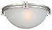 Yosemite Home Decor 98372-1SN Sequoia Half-Moon Wall Sconce Light, Satin Nickel Frame with Frosted Alabaster Shade