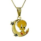 18K Gold GF Looney Tunes Toons Tweety Bird Pendant - FREE Shipping
