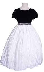 CLEARANCE ~ New Black Velvet and White Crushed Taffeta Dress Sz 2 Remaining